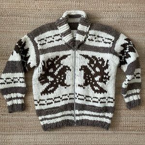 Hand Knit Cowichan Sweater - Men’s Large